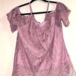 Francesca’s cold shoulder double layer flowy blouse size meduim